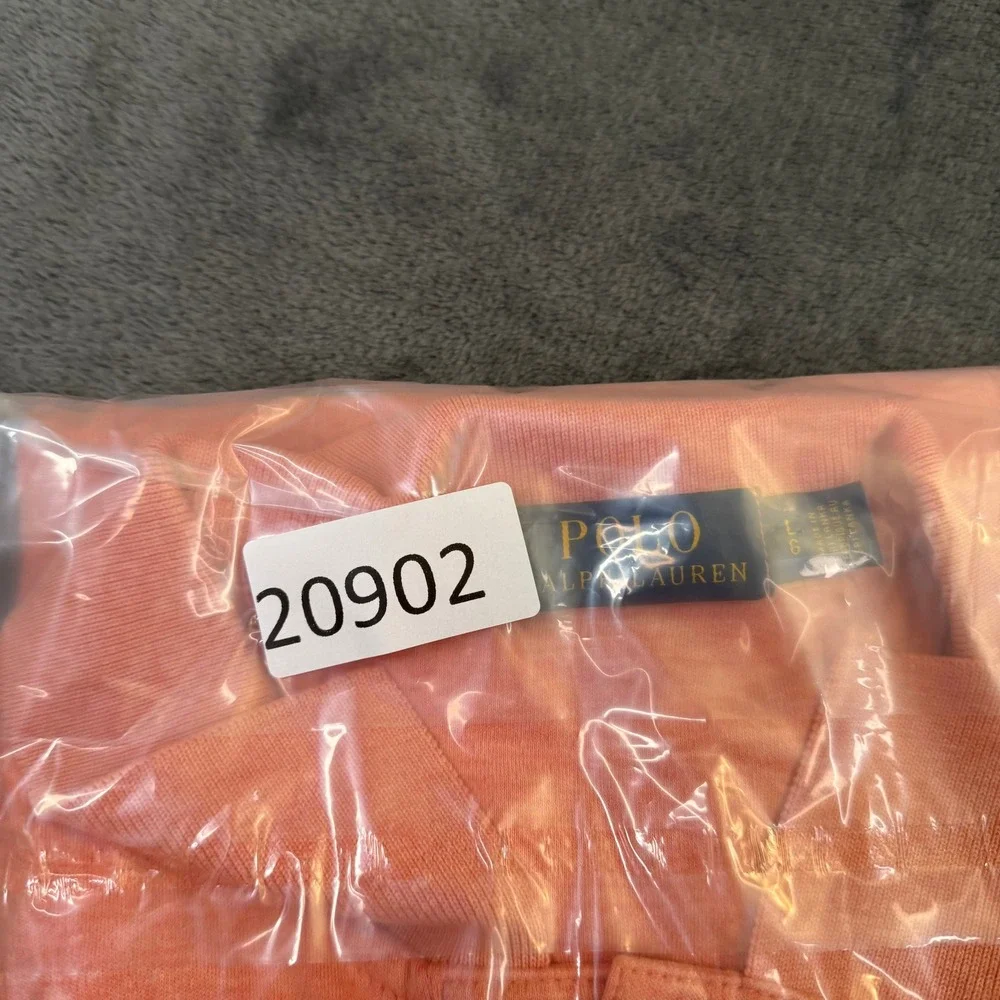 Polo Ralph Lauren Classic Fit Polo Shirt Mens Large Orange Heathered Cotton